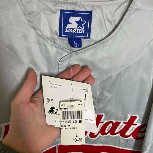 NWT Starter Ohio State University Vintage Jersey Baseball Nylon Large Deadstock - Picture 3 of 6